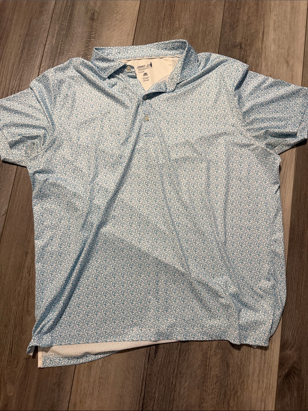 johnnie-O Light Blue Micro Floral Polo